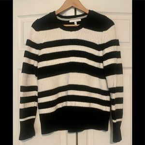 VS cable knit striped sweater